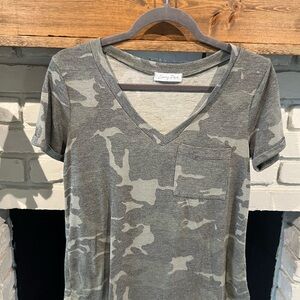 Camo V-Neck T-Shirt by